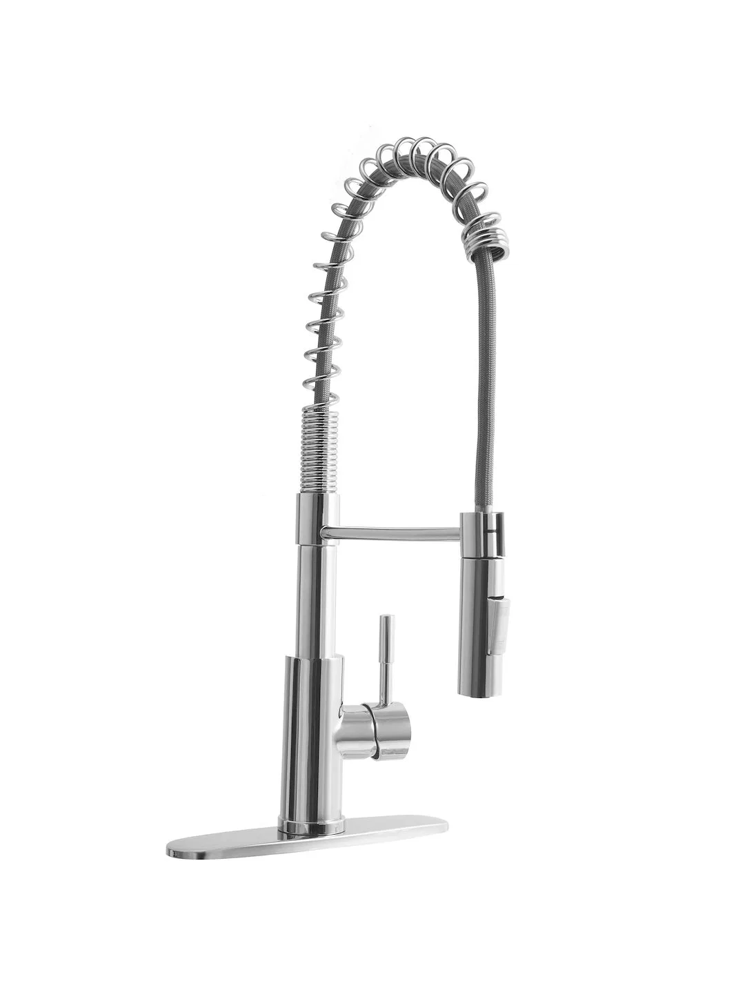 DF-MK504SLK-CP – DURA FAUCET Faucet, Used For Kitchen Single Piece Streamline Coil Spring Pull-Down Handle Chrome Pla...